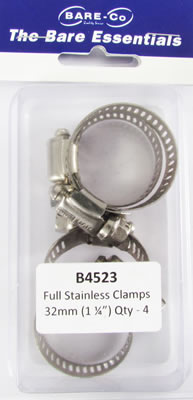 Bare-Co B4523- Full Stainless Clamps: 32 Mm
