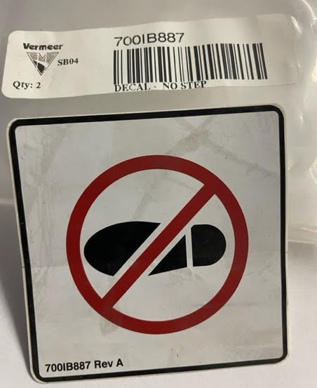 Vermeer 700IB887- Decal No Step