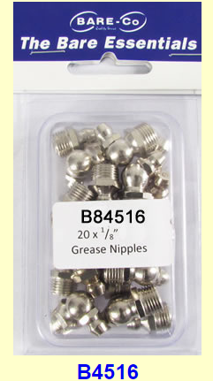 Bare-Co B4516- Grease Nipples 1-8" Bsp 20 Pac