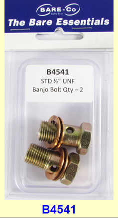 Bare-Co B4541- Banjo Bolt Std 1-2" Unf 2 Pack