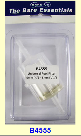 Bare-Co B4555- Universal Fuel Filter 6MM (1-4
