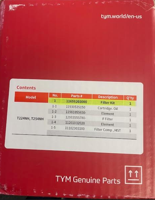 TYM 11659203000- Filter Kit (t224h-254h)