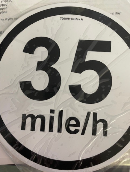 Vermeer 7000H114- 35 Mph Speed Decal